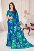 Blue Color Crepe  Casual Wear Saree  SY - 9392
