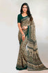 Green Color Crepe  Casual Wear Saree  SY - 9541