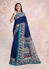 Navy Blue Color Crepe Silk Casual Wear Saree  SY - 9644