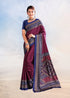 Maroon Color Crepe Silk Casual Wear Saree  SY - 9859