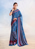 Blue Color Crepe Silk Casual Wear Saree  SY - 9868