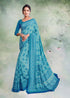 Skyblue Color Crepe Silk Casual Wear Saree  SY - 9669