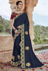 नीला रंग दो टोन रेशम सुंदर डिजाइनर साड़ी ओएस-96102