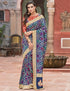 नीले रंग की बुनी हुई रेशमी दीप्तिमान डिजाइनर साड़ी OS-95069
