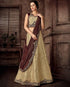 Cream & Brown Color Raw Silk Designer Lehenga Sarees : Sadhik Collection  OS-91725
