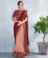 मैरून रंग की सिल्क डिज़ाइनर फेस्टिव साड़ी OS-94054