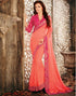आड़ू रंग शिमर शिफॉन डिजाइनर उत्सव साड़ियों: Ekani संग्रह ओएस-92839